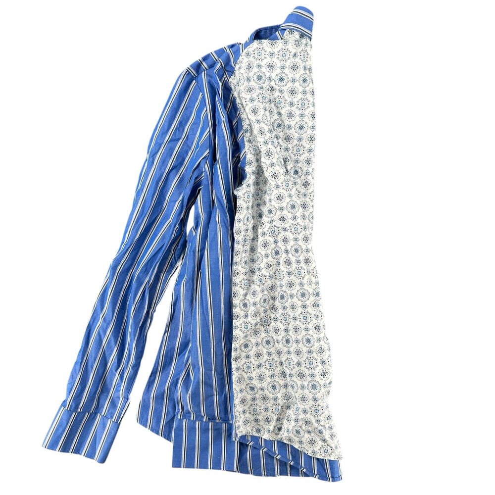 Harvey Faircloth Women's Button Down Boyfriend Shirt Striped Paisley Size 6 Boho - Picture 3 of 6